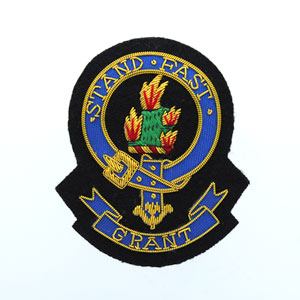 Clan Crest Badge, Hand Embroidered, Clan Grant